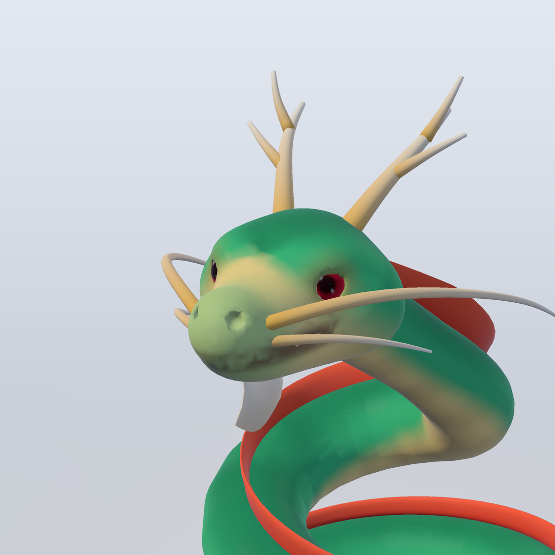 The Eastern Lung model’s head, close up